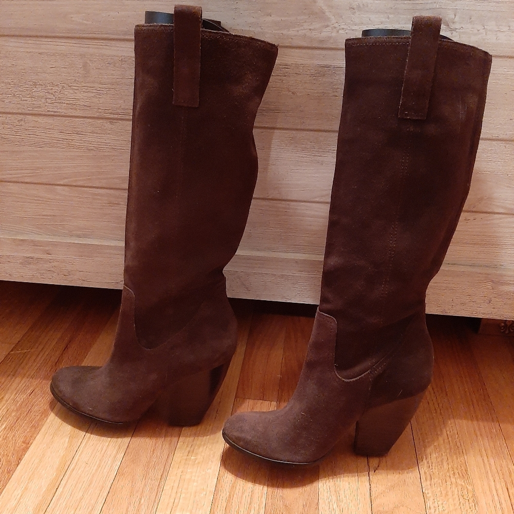 Naturalizer Chocolate Suede Heeled Boots